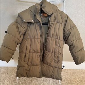 Zara Kids Khaki Puffer Jacket